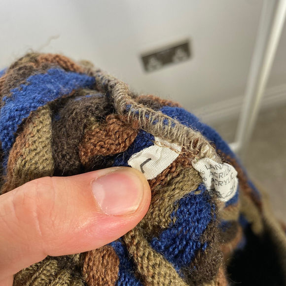 Vintage Coogi Style 3D Knit Grandad Crewneck Jumper 90s Wool Italy Macaroni L - Picture 15 of 15